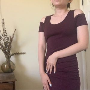 Maroon bodycon dress Jessica Simpson